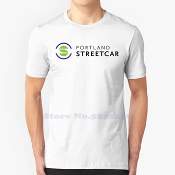 Повседневная уличная одежда Portland Streetcar, футболка с логотипом и графическим рисунком, футболка из 100% хлопка