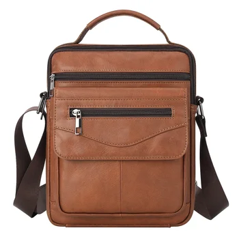 Роскошная брендовая мужская сумка через плечо из 100% натуральной кожи, винтажная сумка через плечо для мужчин, сумка-мессенджер из воловьей кожи, деловая мужская сумка