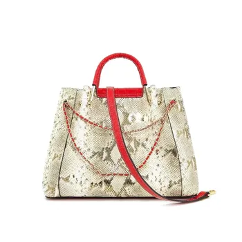 Роскошная женская сумка из модной змеиной кожи, персонализированная простая сумка через плечо с уникальной текстурой, новая универсальная сумка-тоут большой емкости