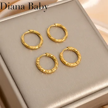 Роскошные Качественные Круглые серьги-кольца для женщин, Модные Простые украшения для маленьких ушей из нержавеющей стали, подарки из готических украшений