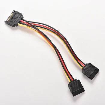 Струйный Новый Горячий кабель питания Splitter 19 см 5-контактный разъем SATA на 2 разъема SATA Аксессуары для интерьера автомобиля