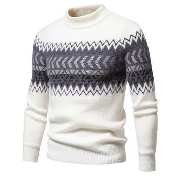 Трендовый мужской свитер из искусственной норки, мягкий и удобный Модный теплый вязаный свитер, пуловер, мужская одежда