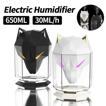 Увлажнитель Воздуха Wolf Humidifier Воздушный Диффузор Электрический со Светодиодной Подсветкой Увлажнения USB Перезаряжаемый для Дома Спальни