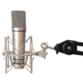 Ударное крепление микрофона, регулируемое крепление, подставка для микрофона для записи, металлический кронштейн, подставка для микрофона (черный)