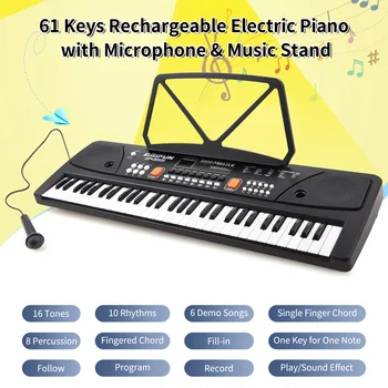 Электронный орган BIGFUN 61 клавиша Многофункциональный детский набор электрического пианино Цифровая музыкальная Электронная клавиатура с микрофоном