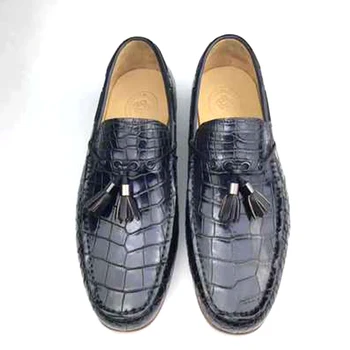 новое поступление обуви chue из крокодиловой кожи, ручная деловая модная обувь для отдыха
